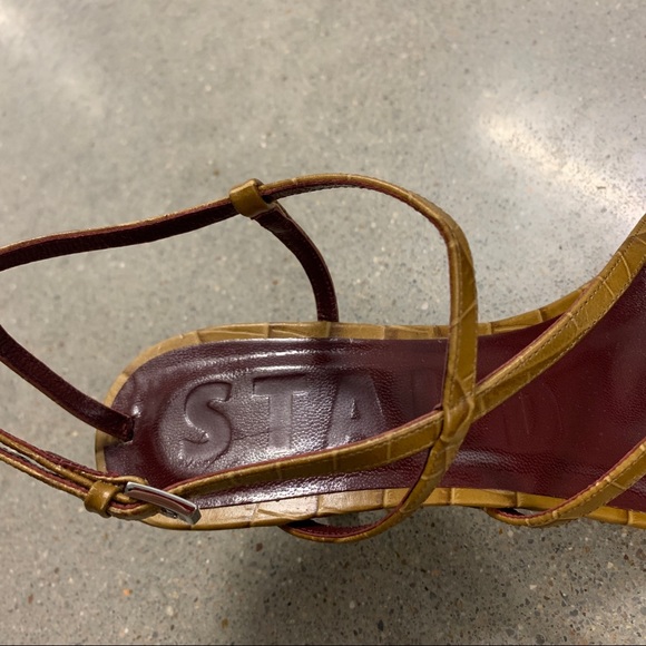 Staud Gita Strappy Sandals Brown Croc Leather Sz 40 NWT - Picture 9 of 15